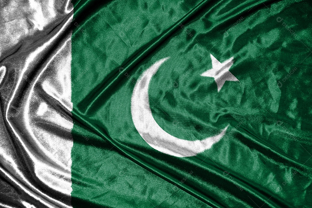 bandeira de pano paquistão bandeira de cetim tecido acenando textura da bandeira