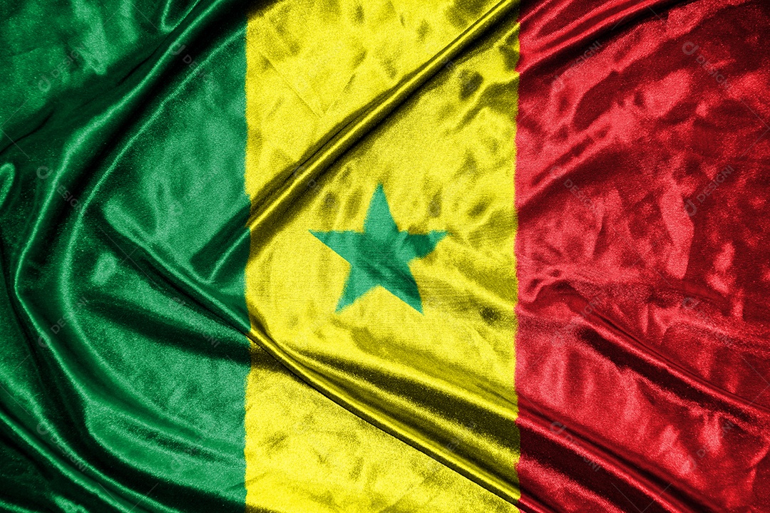 bandeira de pano senegal bandeira de cetim tecido acenando textura da bandeira