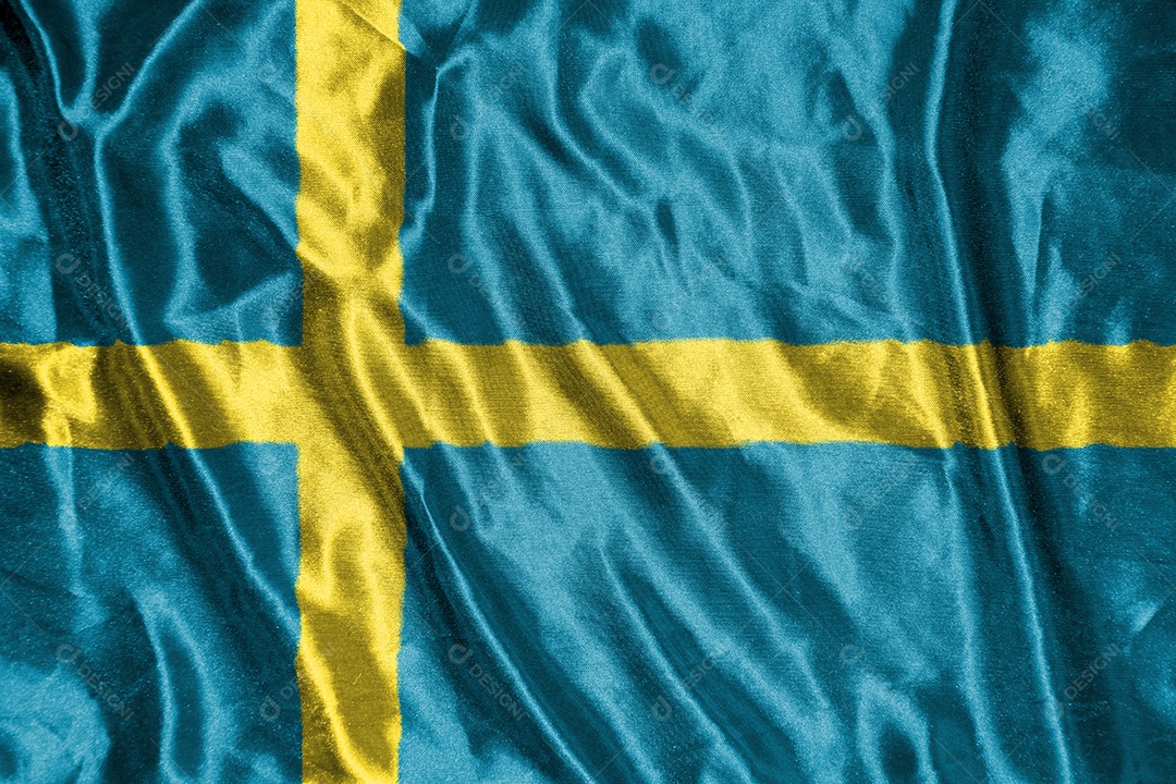 bandeira de pano suécia bandeira de cetim tecido acenando textura da bandeira