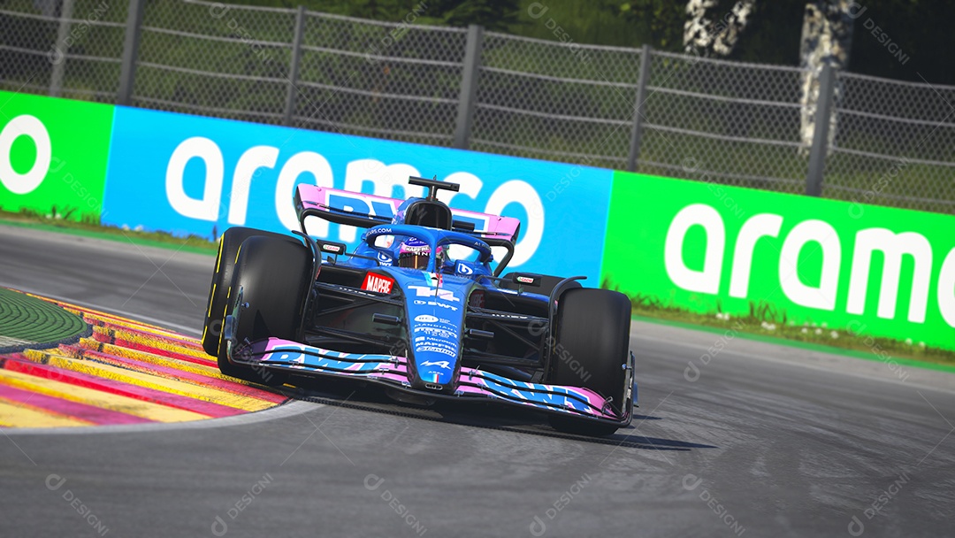 Alpine F1 Car 3D Illustration São Paulo, Brasil.