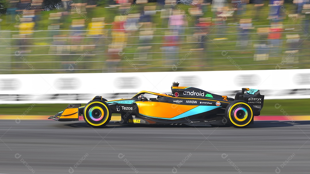 Ilustração 3D do carro McLaren F1 São Paulo, Brasil.