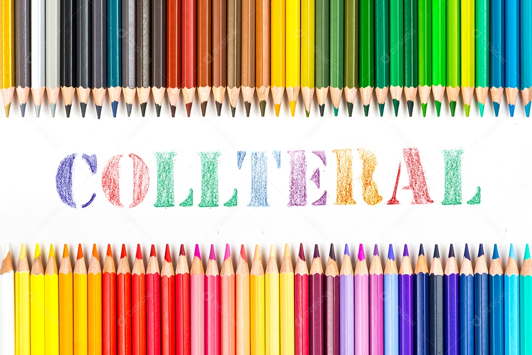 Varas de madeira multicoloridas Lápis de colorir de madeira no fundo branco