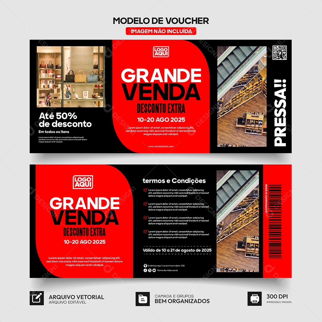 Modelo de Comprovante Voucher Vetor EPS