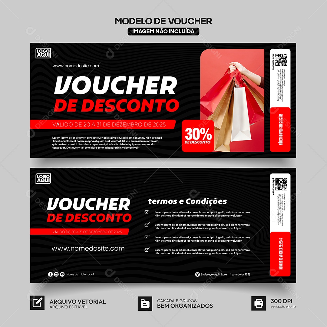 Modelo de Comprovante Voucher de Desconto Vetor EPS
