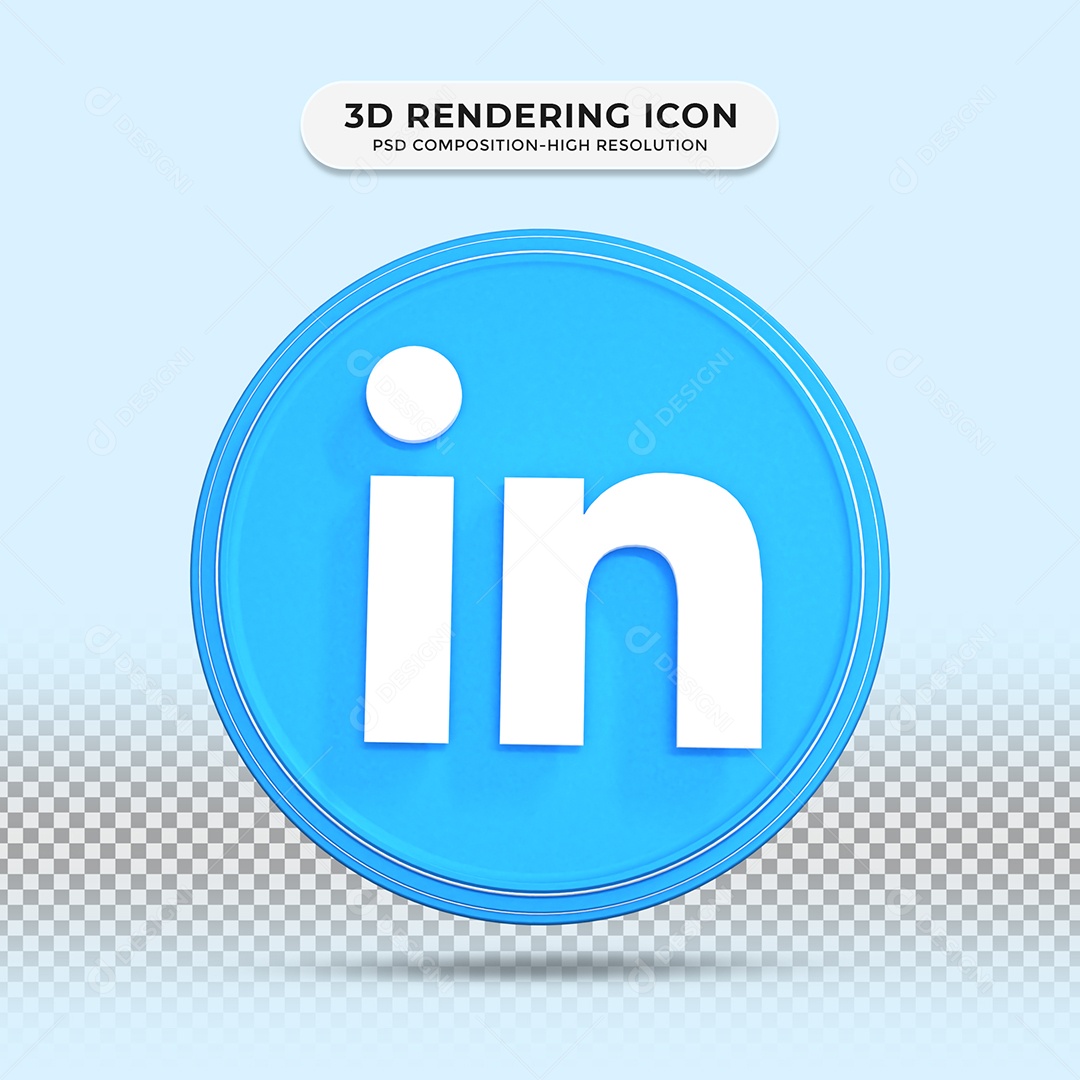 Linkedin Elemento 3D Para Composição PSD