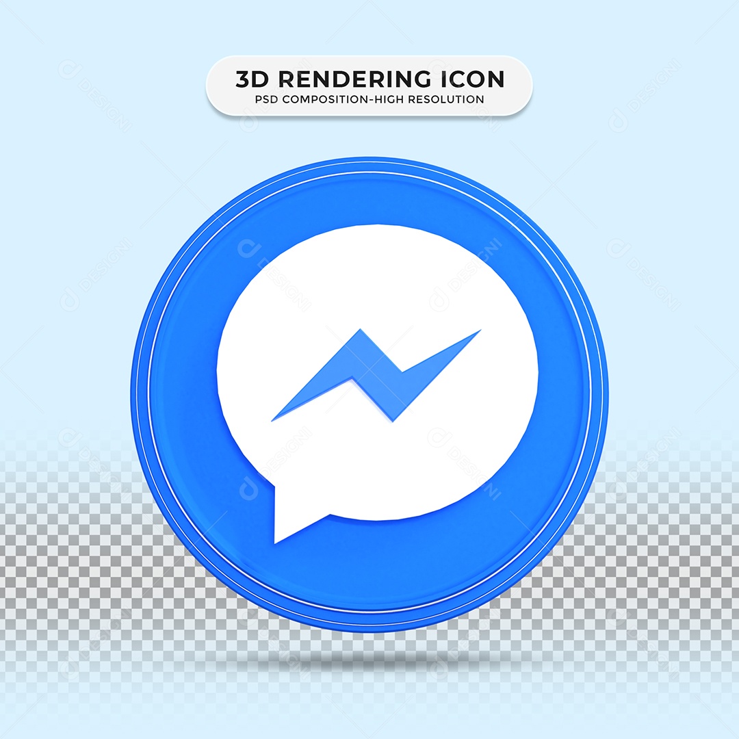 Messenger Ícone 3D Para Composição PSD