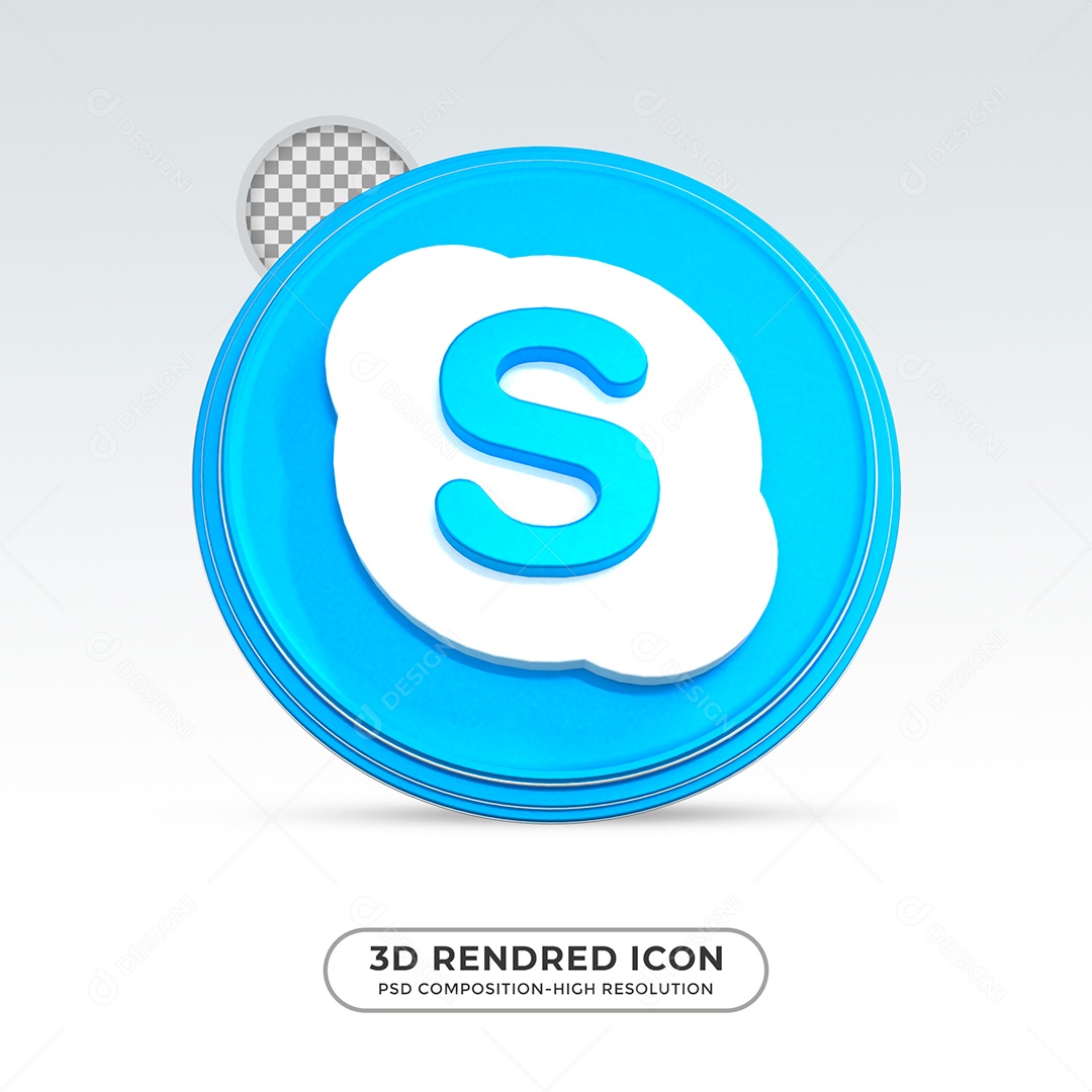 Skype 3D Elemento Para Composição PSD