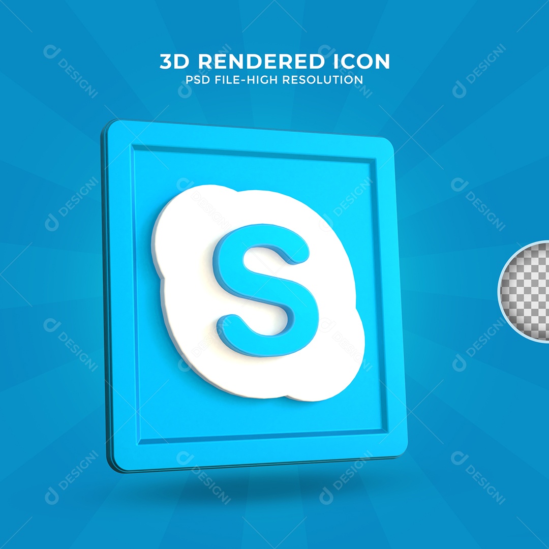 Skype 3D Elemento Para Composição PSD