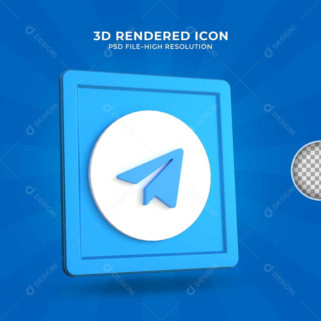 Telegram Elemento 3D Para Composição PSD