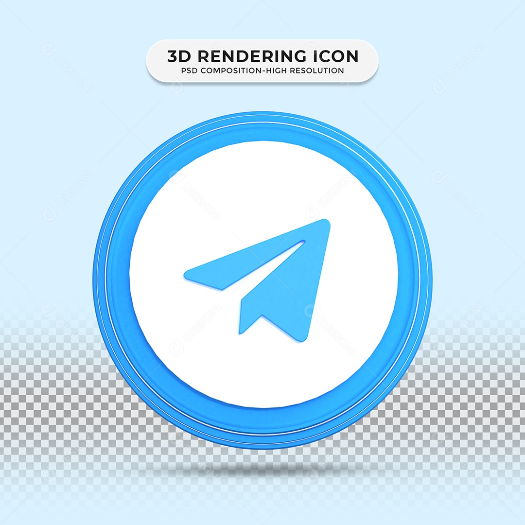 Telegram Elemento 3D Para Composição PSD