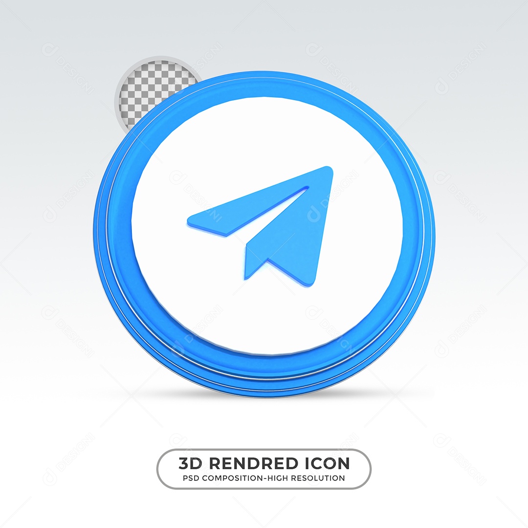 Telegram Elemento 3D Para Composição PSD