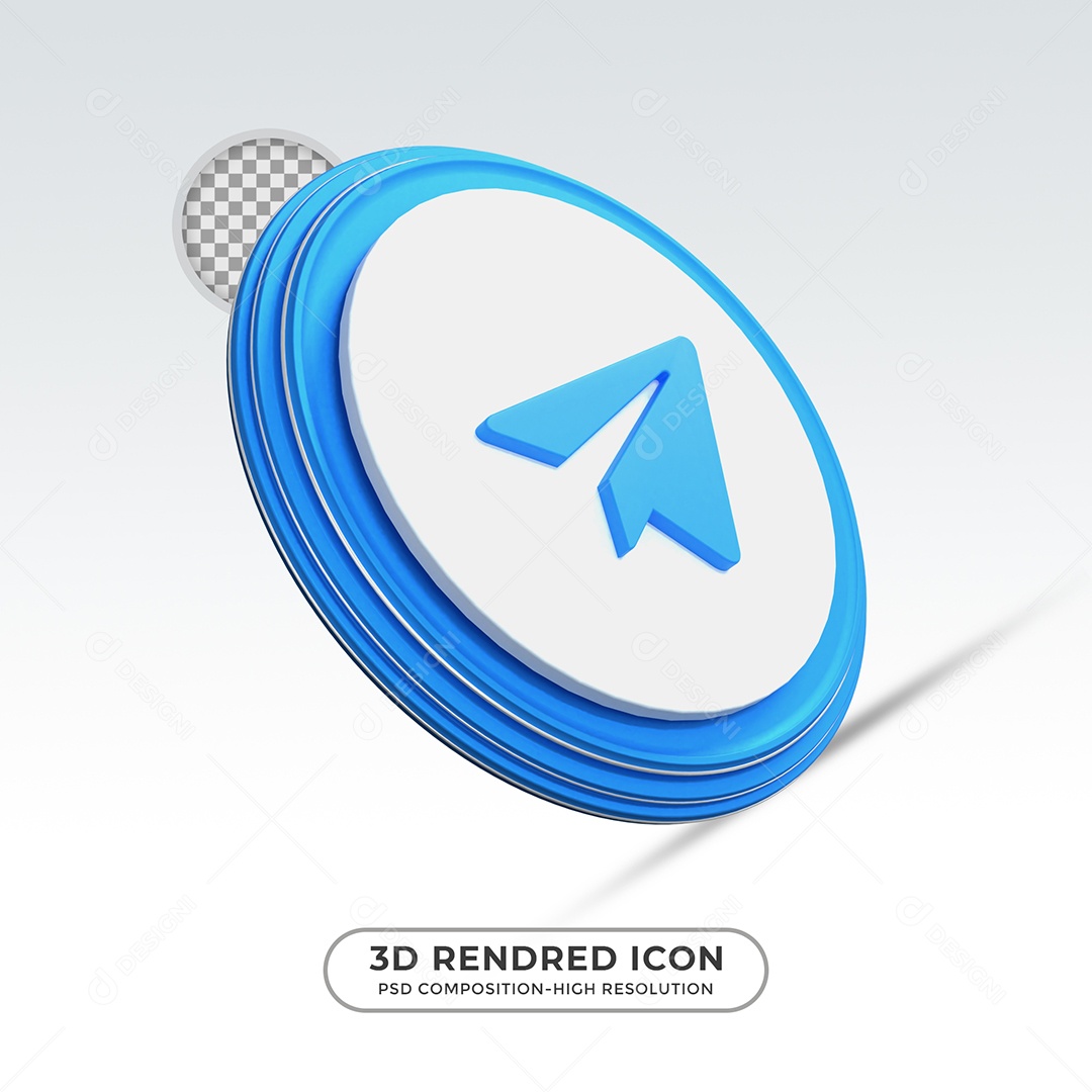 Telegram 3D Icon For Composition PSD