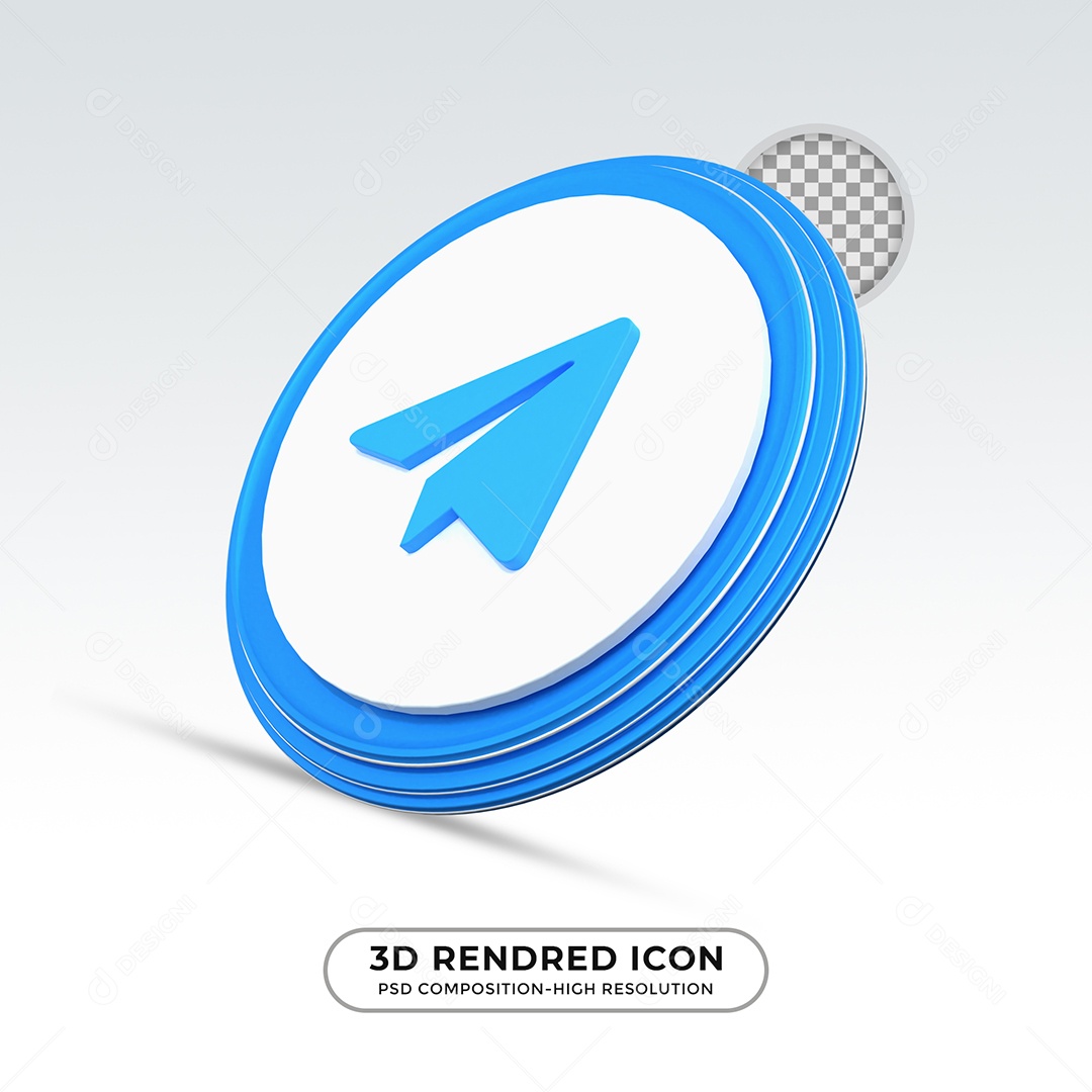 Telegram Elemento 3D Para Composição PSD