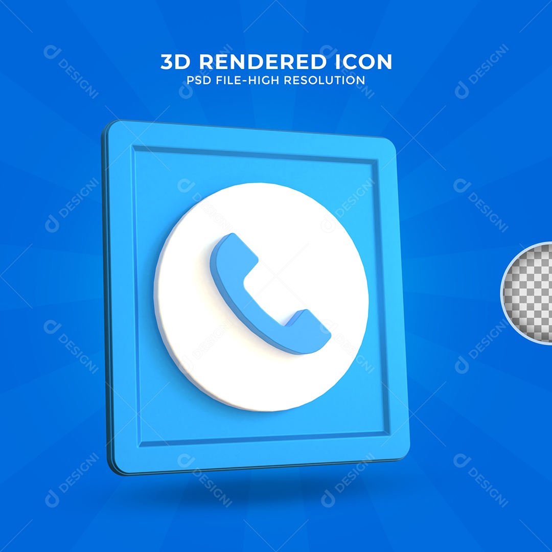 Ícone 3D Telefone Para Composição PSD