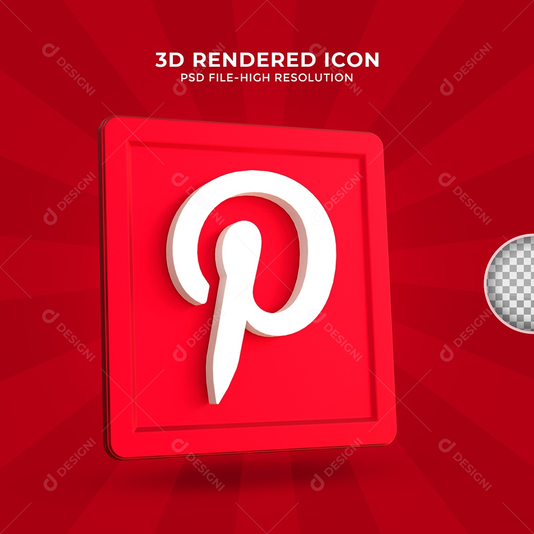 Pinterest Elemento 3D Para Composição PSD