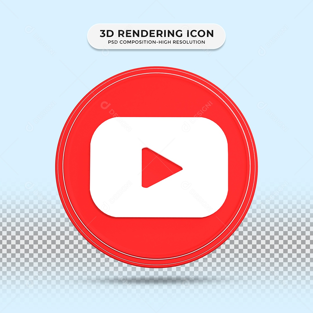 Youtube Elemento 3D Para Composição PSD