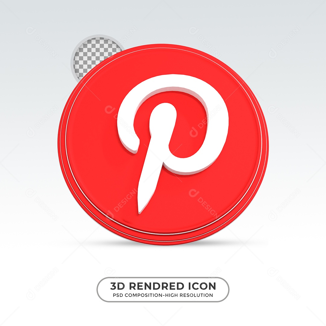 Pinterest Elemento 3D Para Composição PSD