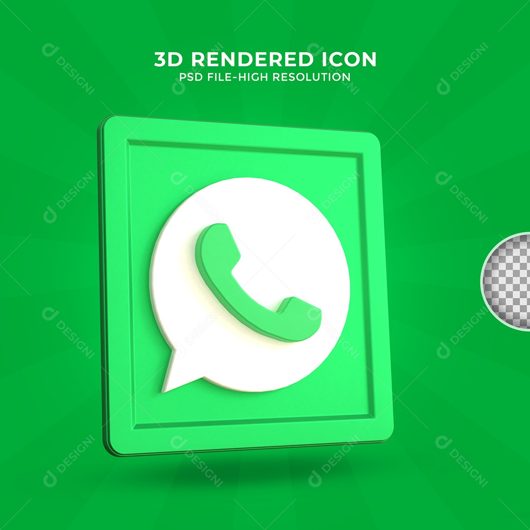 Ícone 3D Whatsapp Para Composição PSD