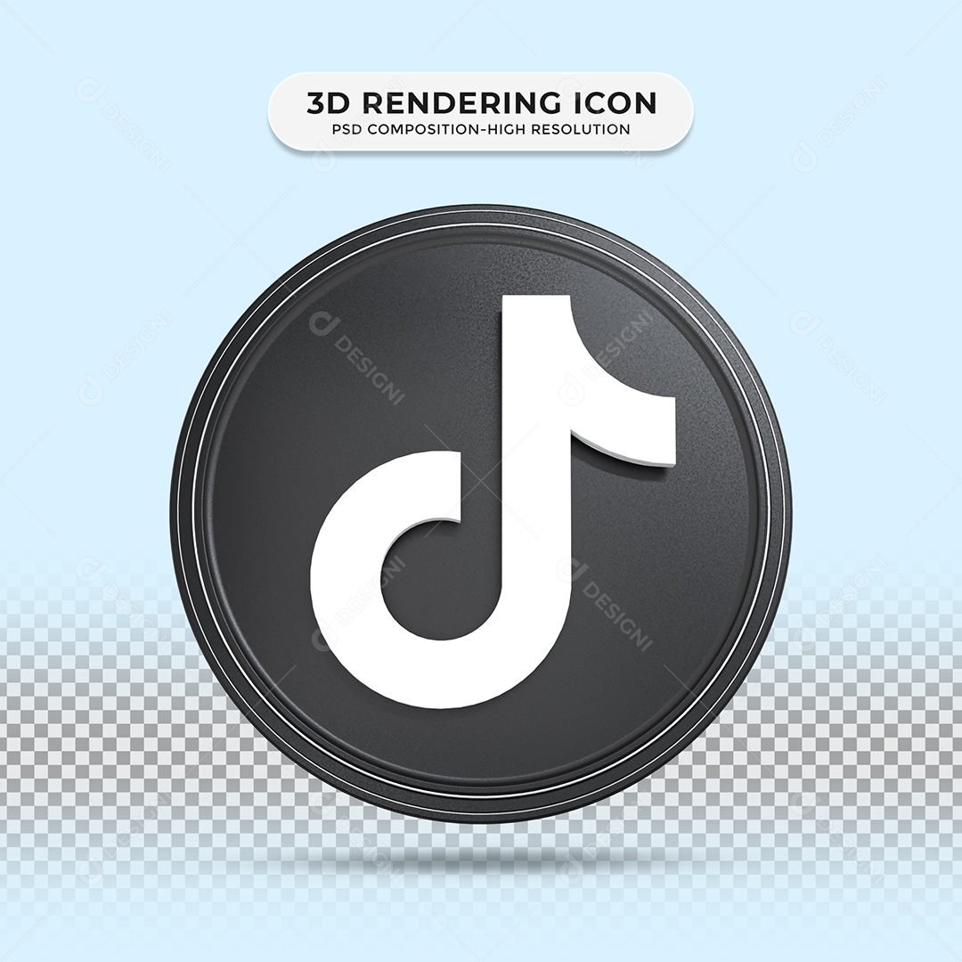 Tiktok 3D Element For Composition PSD