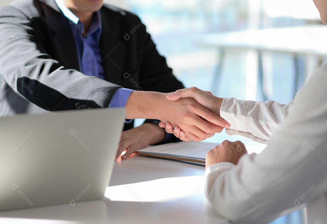 Foto recortada de Handshake para parabenizar o projeto conjunto.