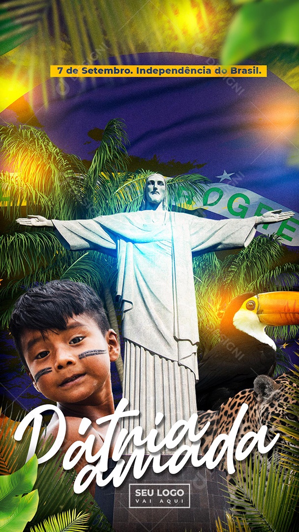 Pátria Amada Independência Do Brasil Dia 7 De Setembro Social Media PSD Editável