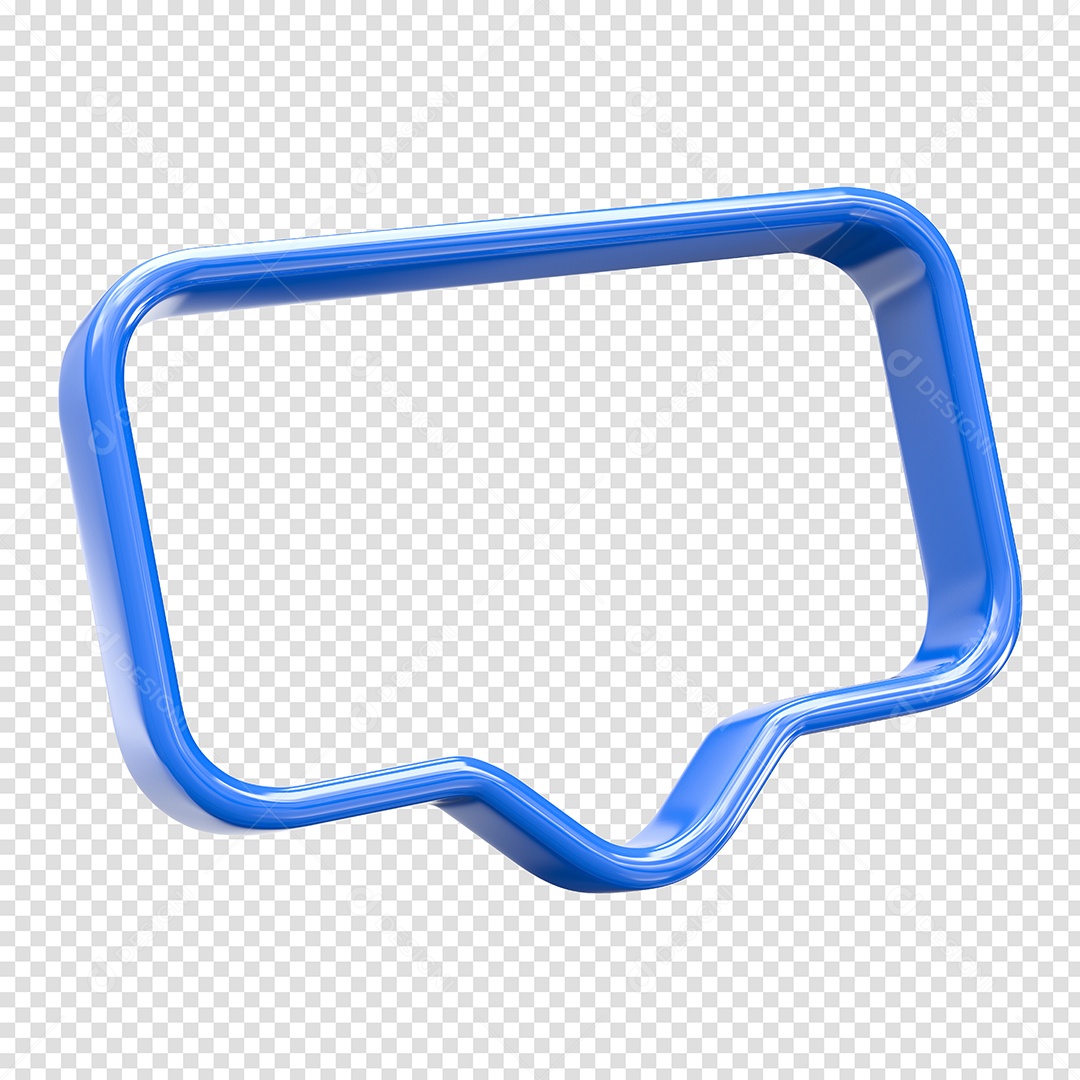 Caixa de Texto Azul Elemento 3D Para Composição PSD