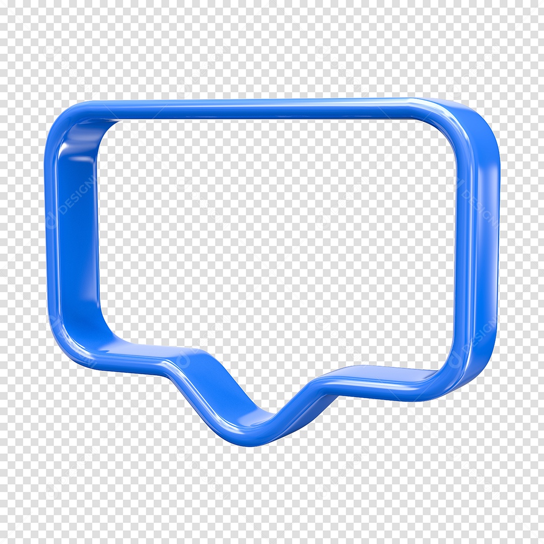 Caixa de Texto Azul Elemento 3D Para Composição PSD