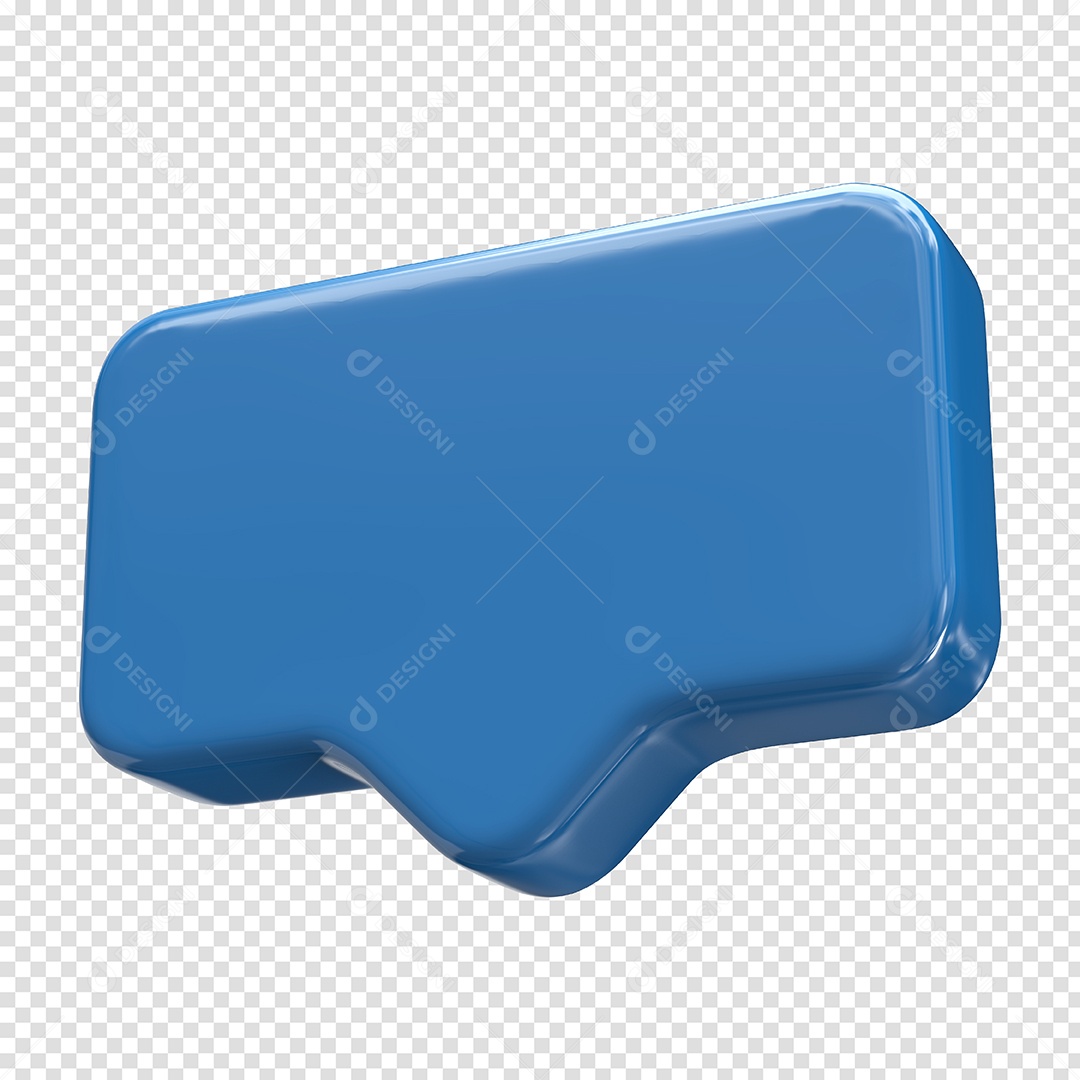 Caixa de Texto Azul Elemento 3D Para Composição PSD