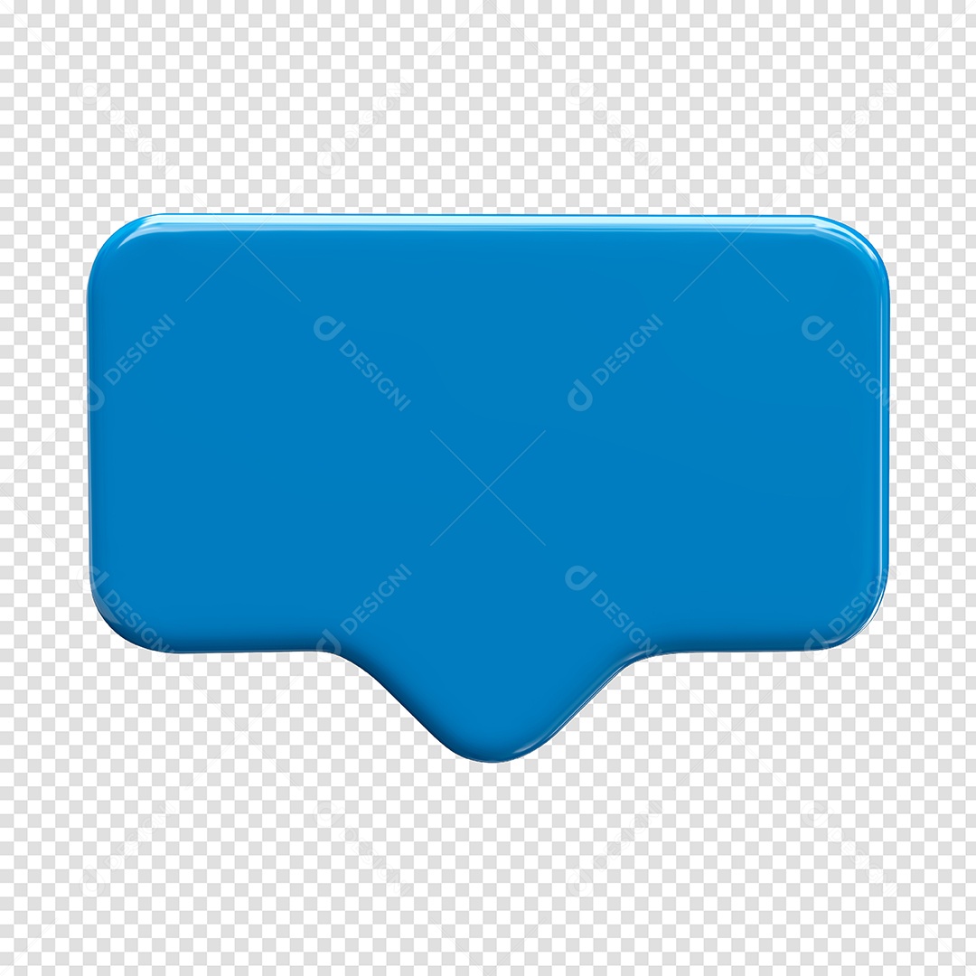 Caixa de Texto azul Elemento 3D Para Composição PSD