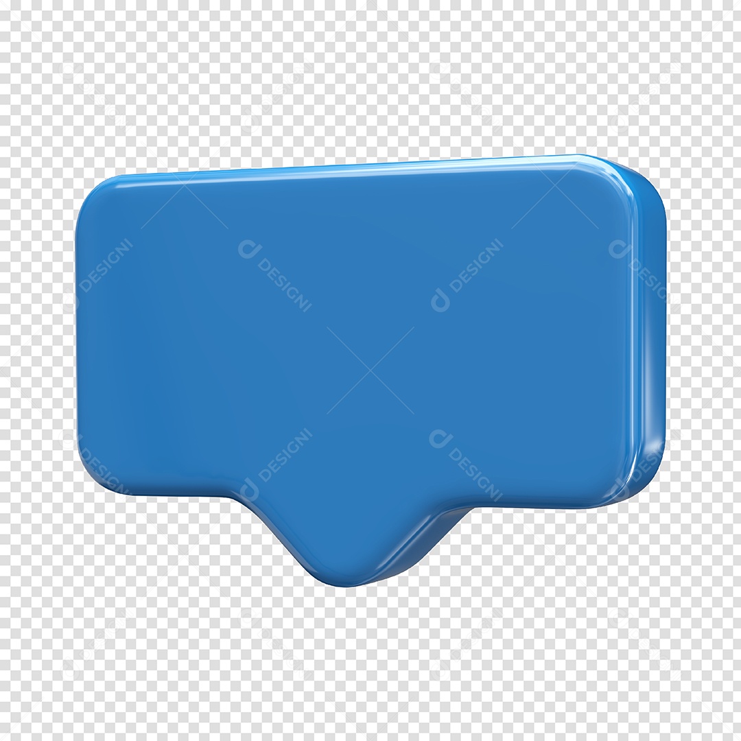 Caixa de Texto azul Elemento 3D Para Composição PSD