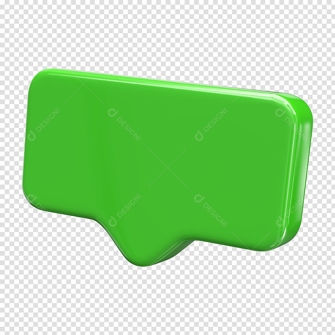 Caixa de Texto Verde Elemento 3D Para Composição PSD