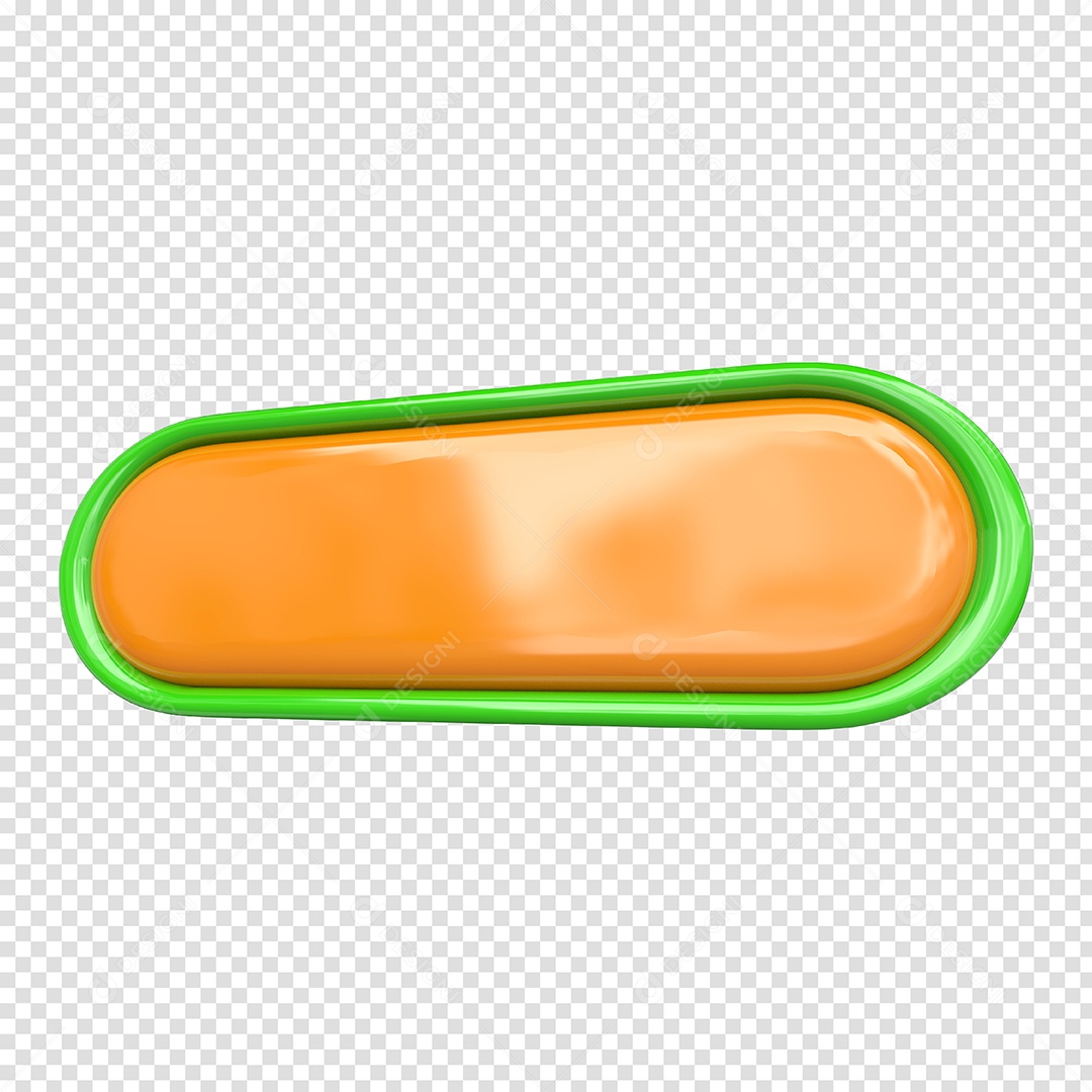 Elemento 3D Verde e Laranjado para Composição PSD