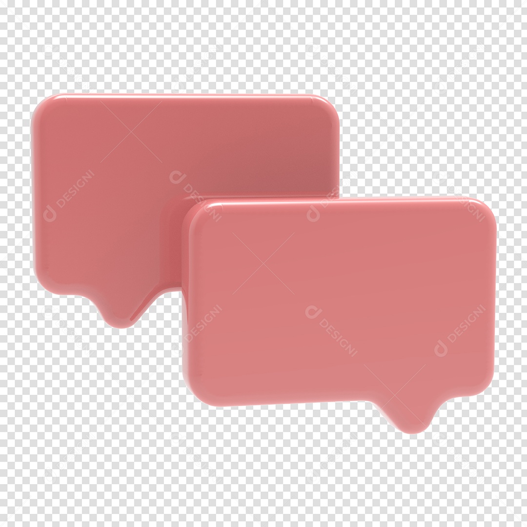 Caixa de Pergunta Elemento 3D Rosa para Composição PSD