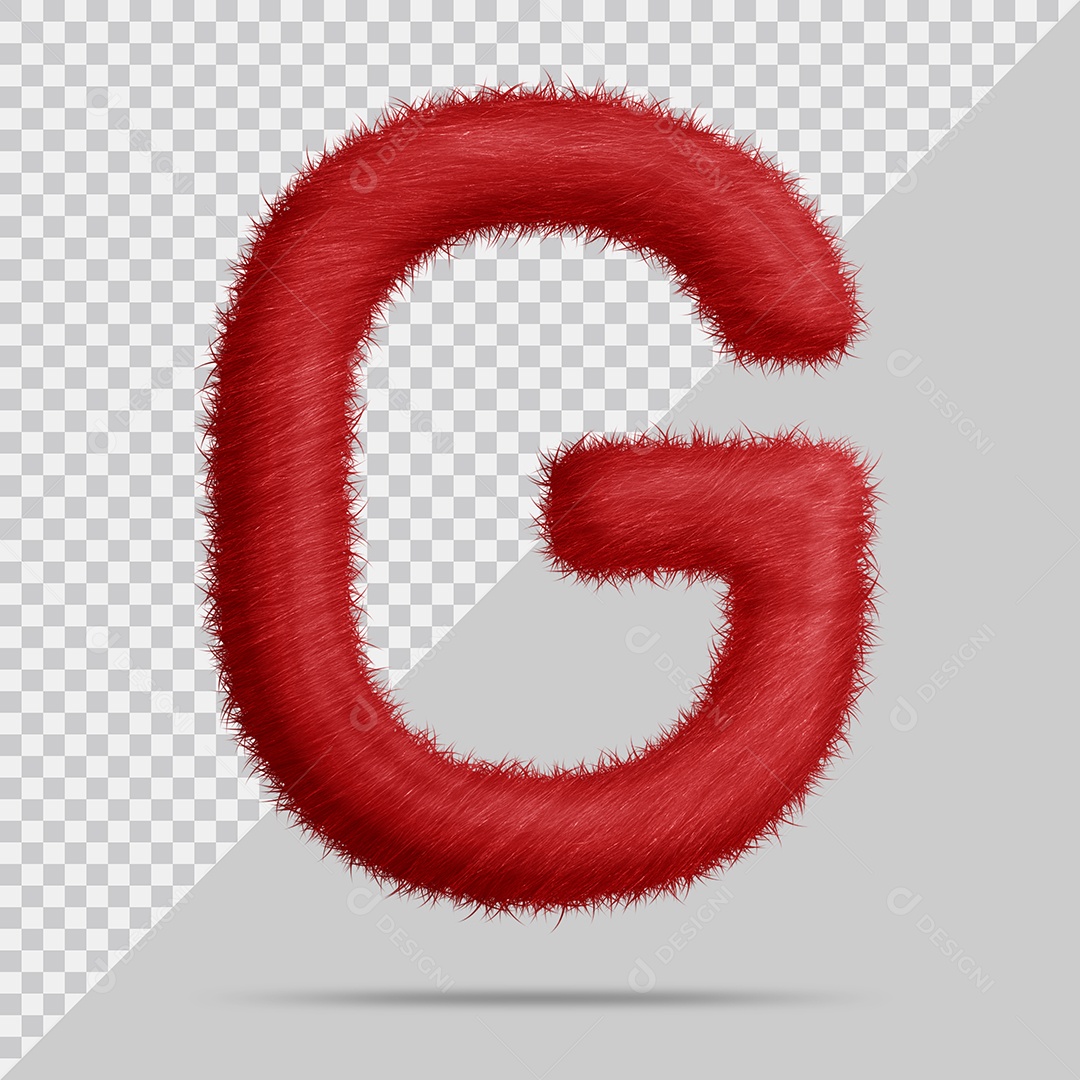 Letter G with Red Skin 3D Illustration PSD
