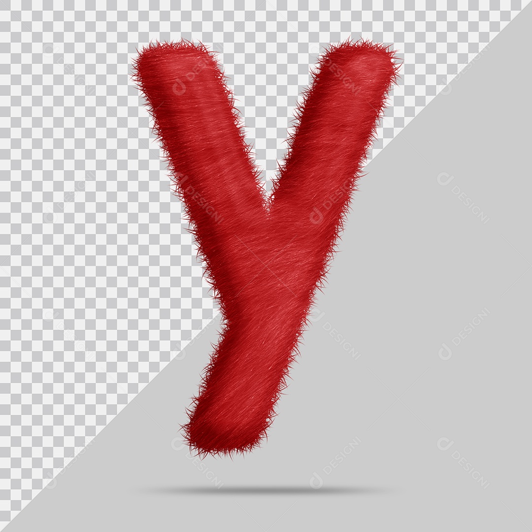 Letra Y com pele Vermelha Ilustração 3D PSD