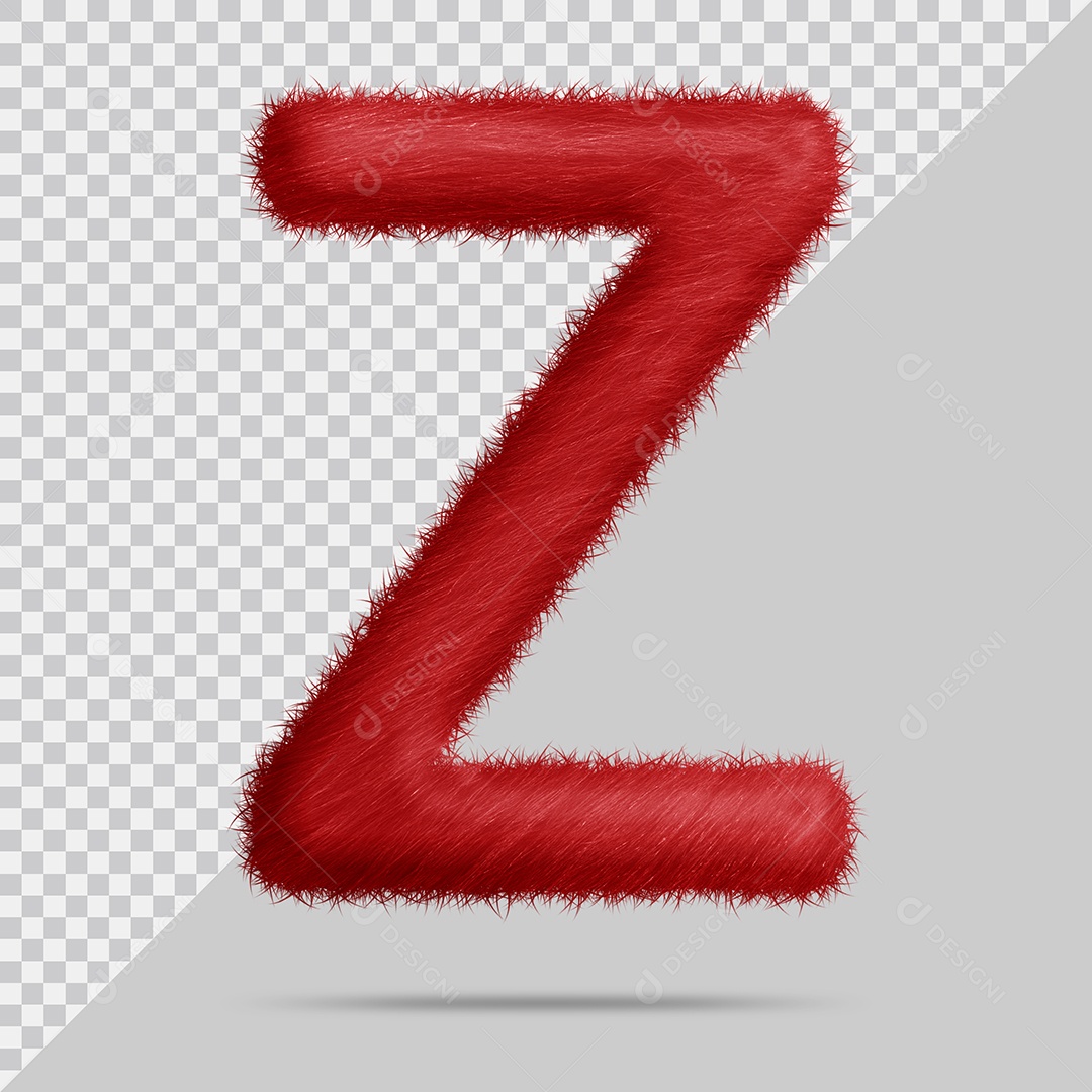 Letter Z with Red Skin 3D Illustration PSD