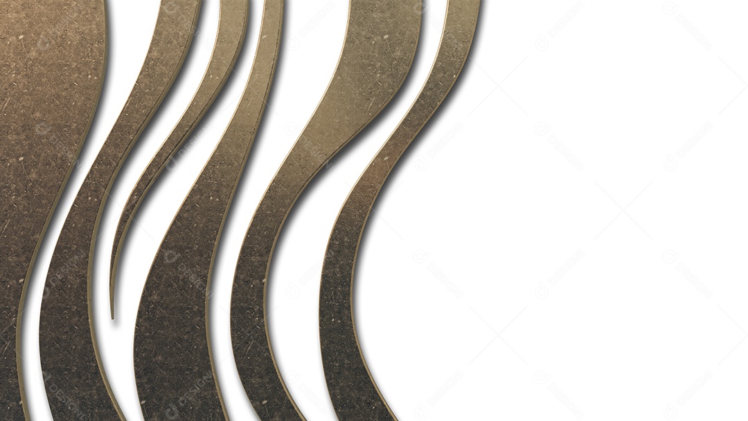 Uma imagem de renderização 3d de muitas paredes de concreto douradas curvas.