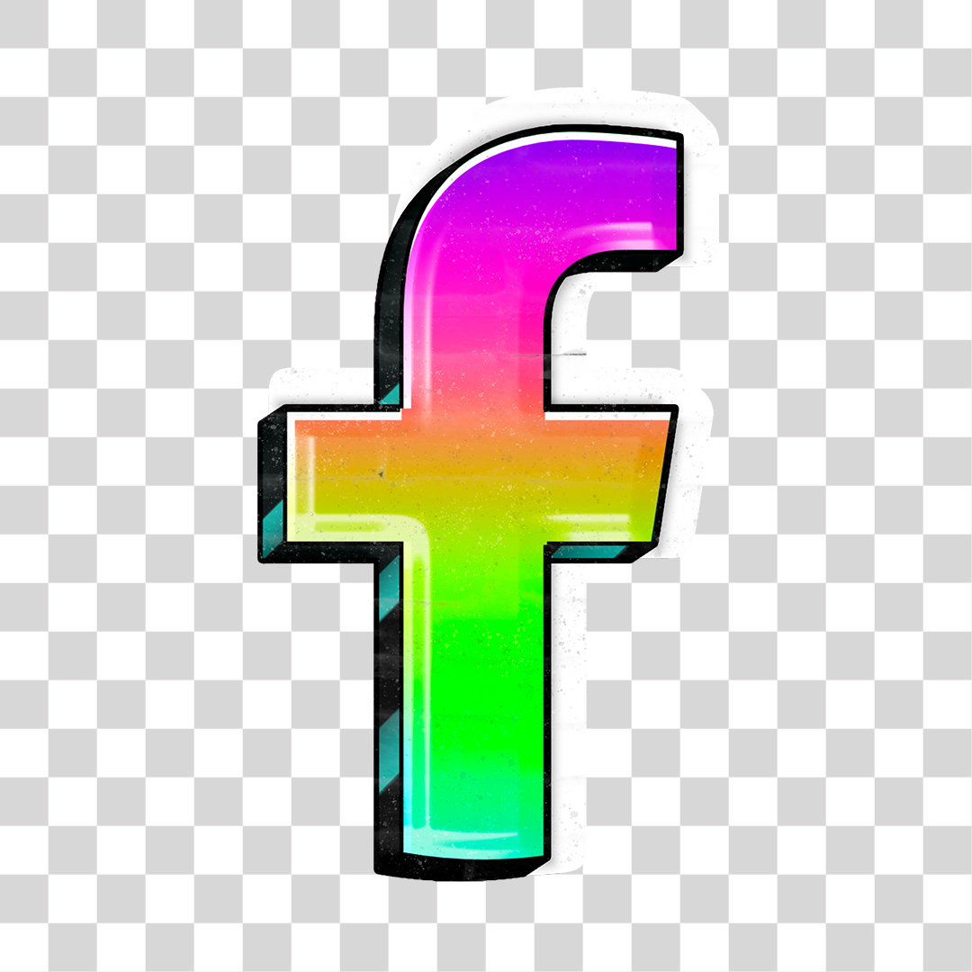 Ícone 3D do Facebook Efeito Graffiti PNG Transparente Logo