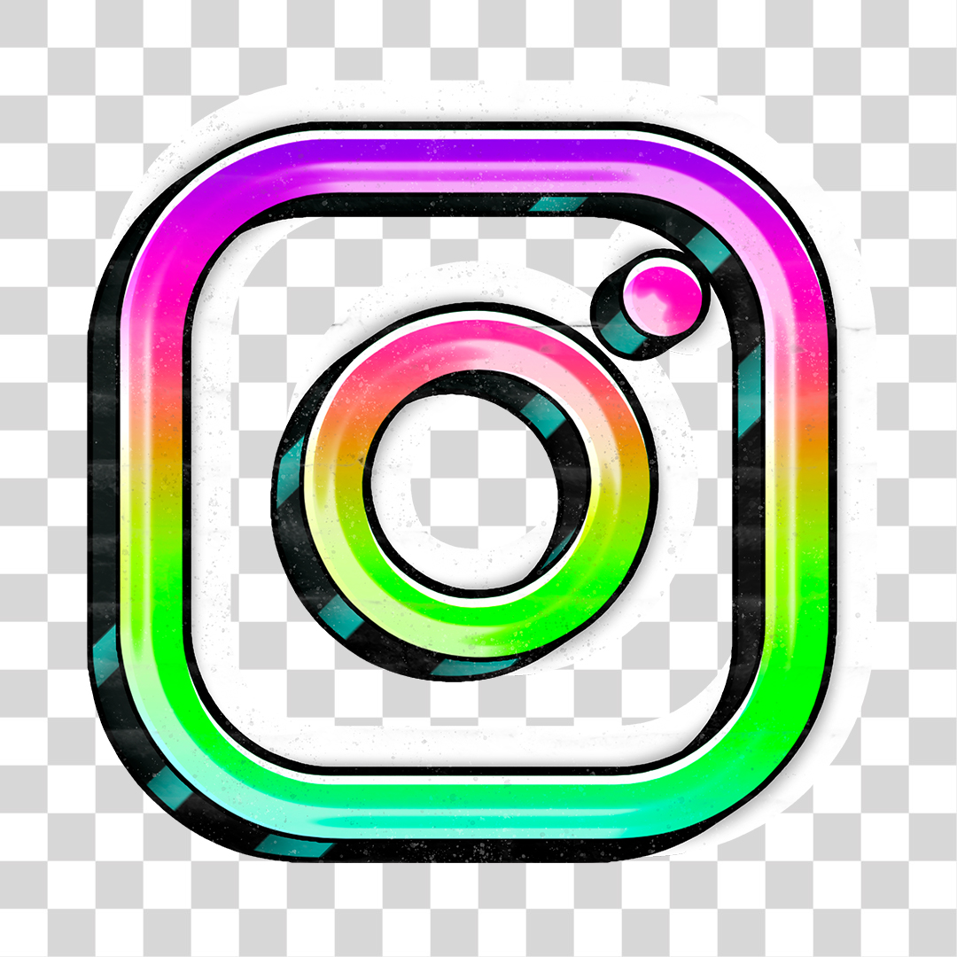 Ícone 3D do Instagram Efeito Graffiti PNG Transparente Logo