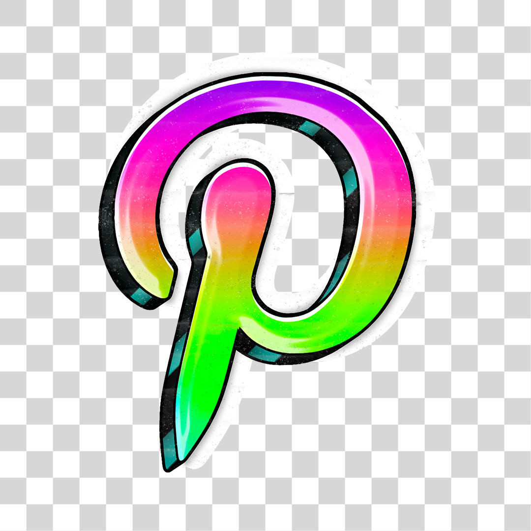 Ícone 3D do Pinterest Efeito Graffiti PNG Transparente Logo