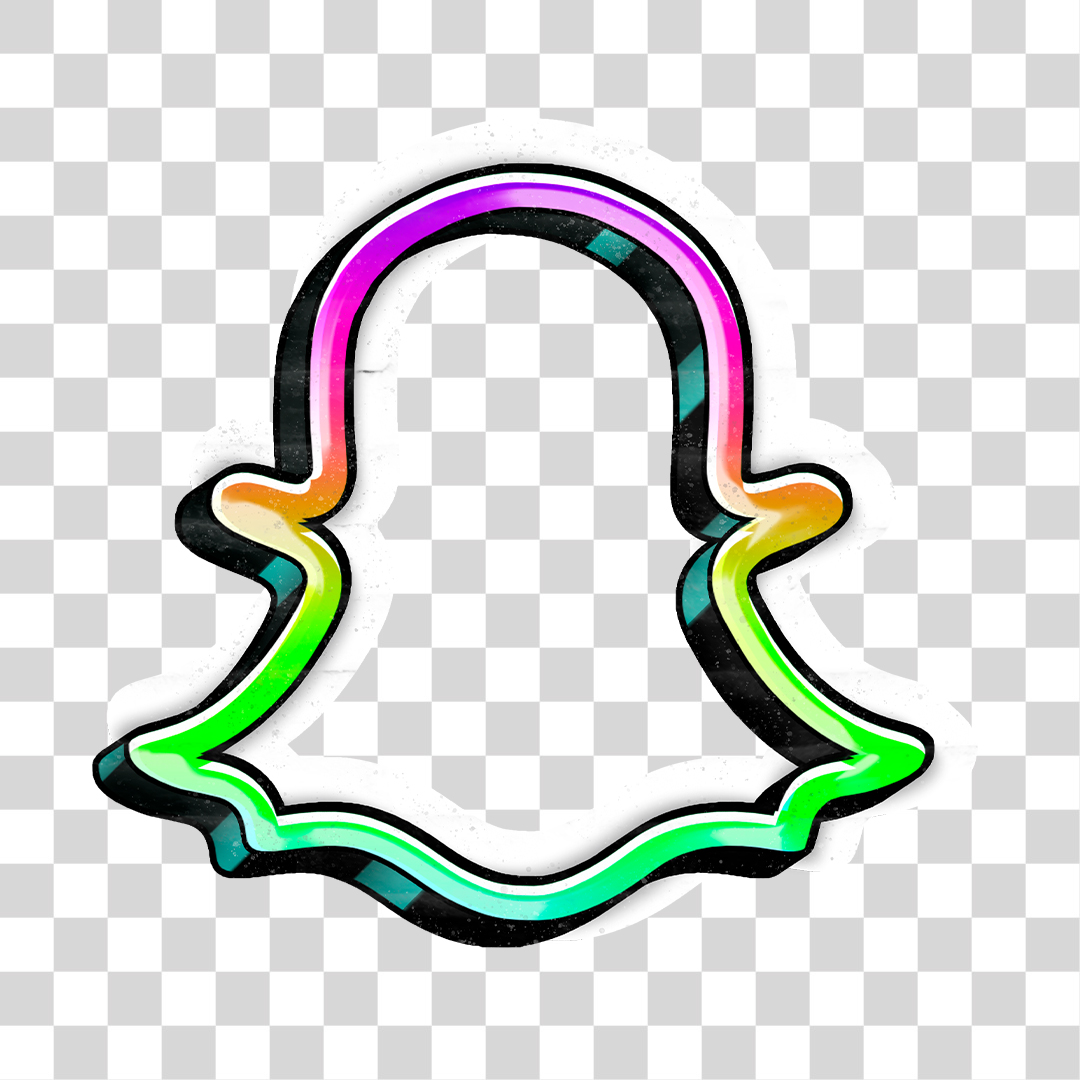 Ícone 3D do Snapchat Efeito Graffiti PNG Transparente Logo