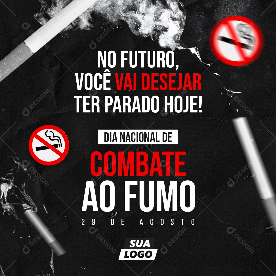 Social Media Dia Nacional de Combate Ao Fumo PSD Editável