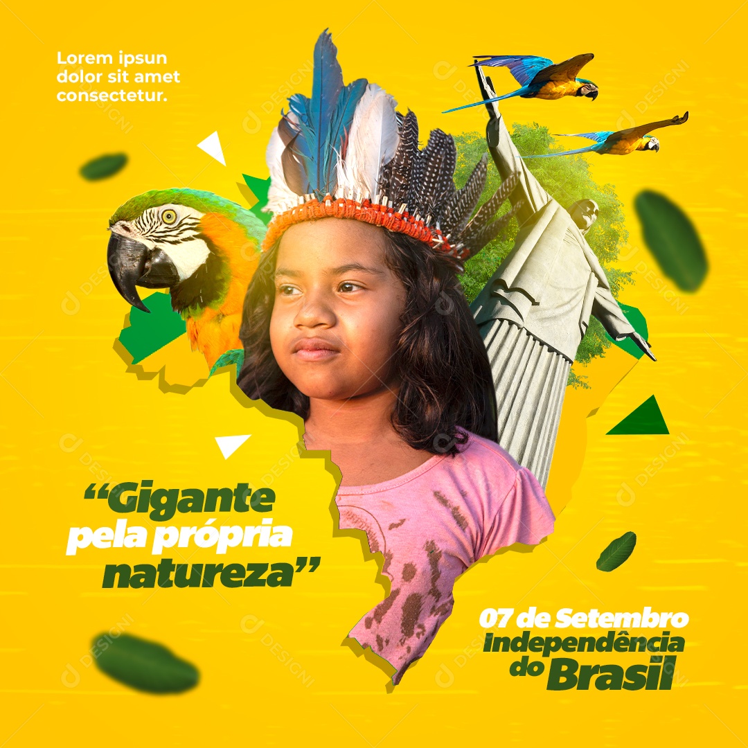 Social Media Independência do Brasil Gigante Pela Própria Natureza PSD Editável
