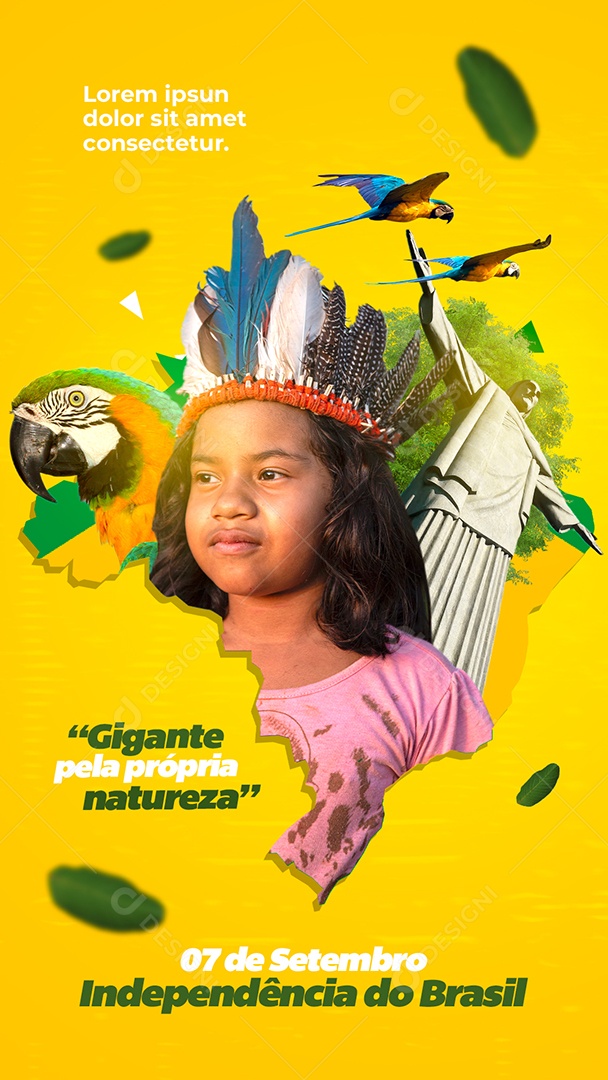 Social Media Story Independência do Brasil Gigante Pela Própria Natureza PSD Editável