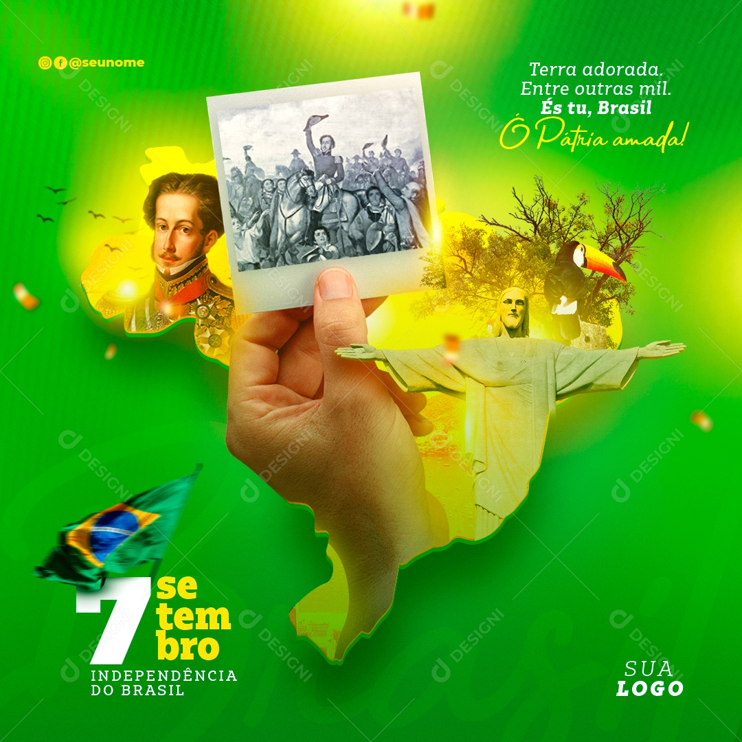 Dia 7 De Setembro Independência Do Brasil Social Media PSD Editável