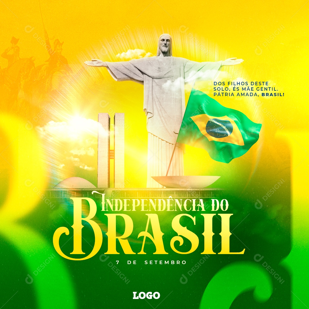 Dia 7 De Setembro Independência Do Brasil Social Media PSD Editável