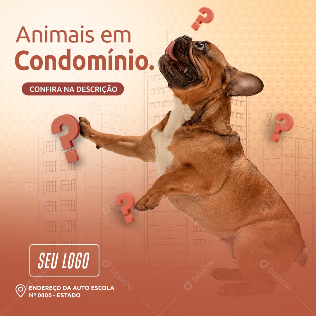 Social Media Animais em Condomínio Confira na Descrição PSD Editável