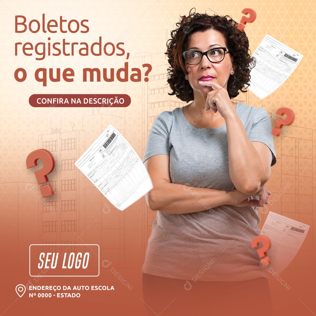 Social Media Boletos Registrados O Que Muda PSD Editável