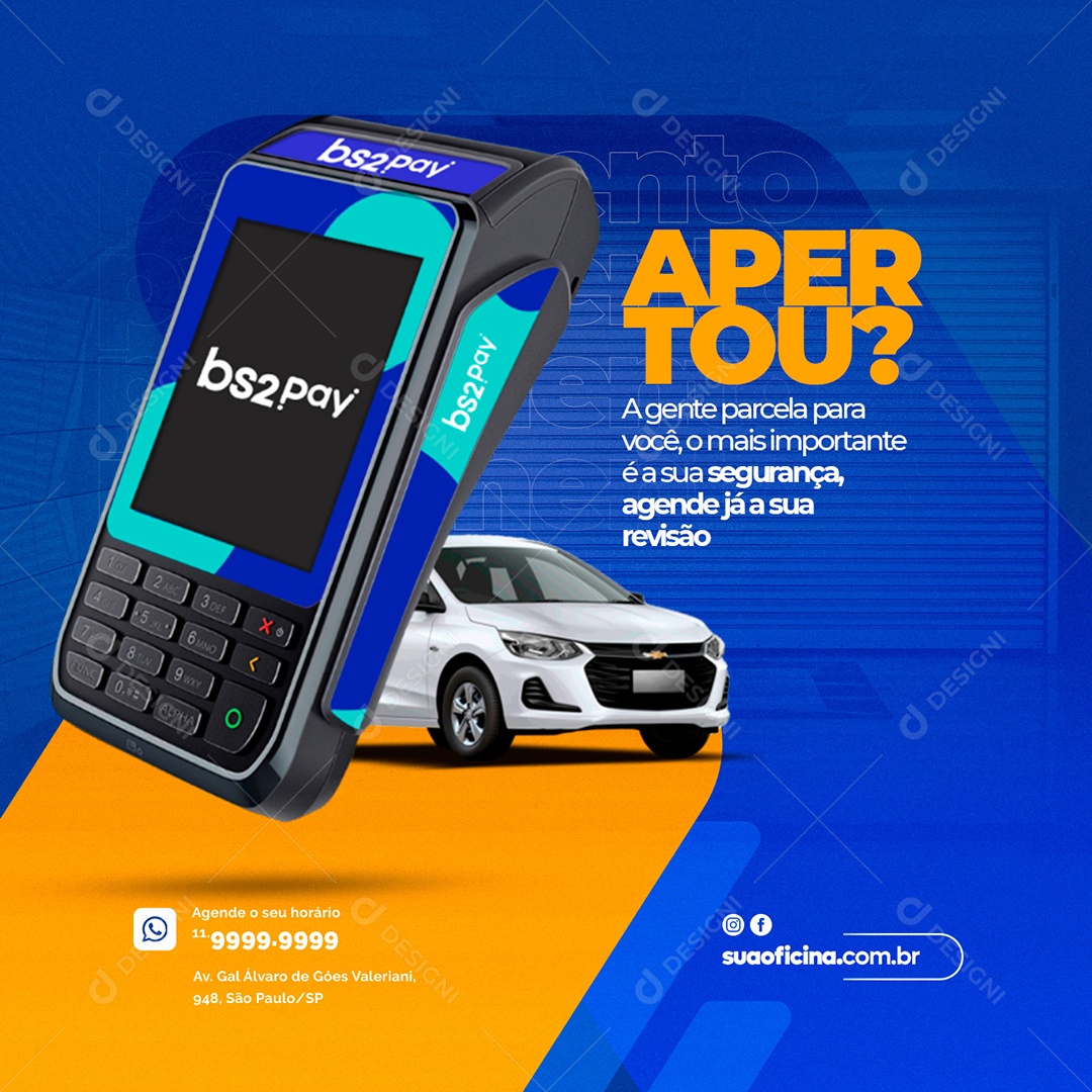 Apertou Agente parcela Oficina Social Media PSD Editável