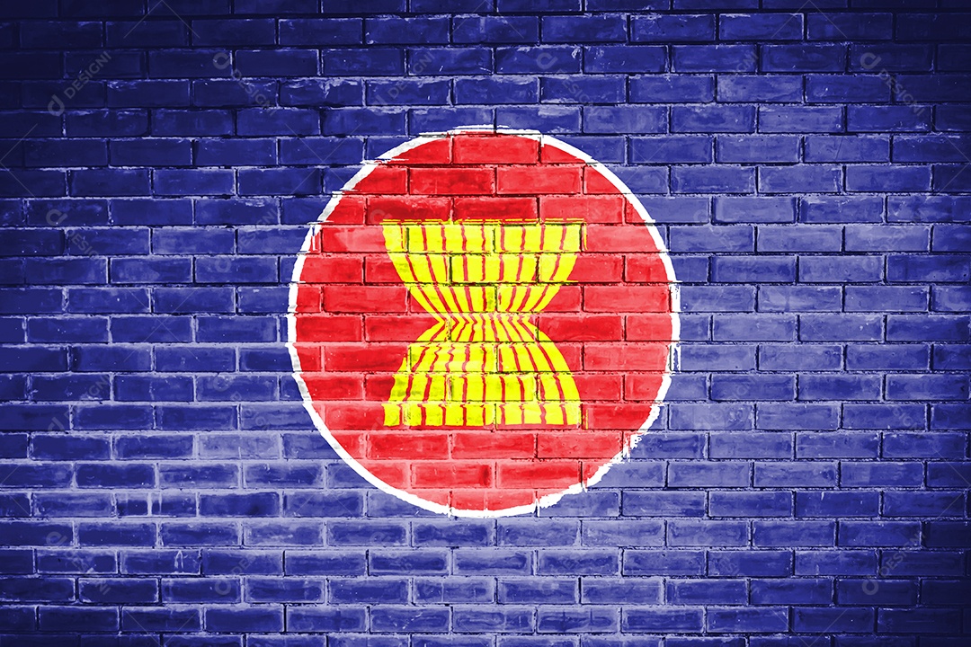 fundo de textura de parede de bandeira asean